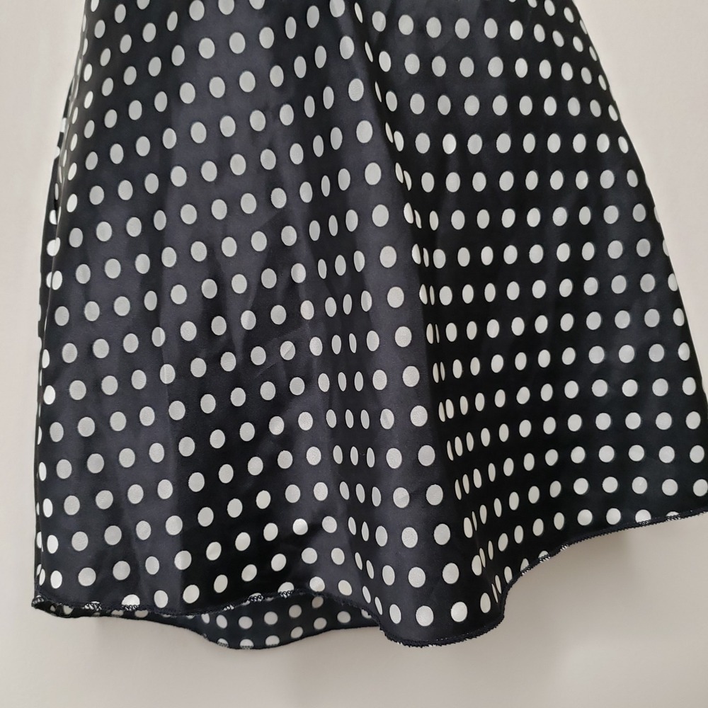 Vtg Preppy Y2K Babydoll Halter Dress Satin Polkadot Stripe Retro Graphic Sz M - Picture 5 of 16